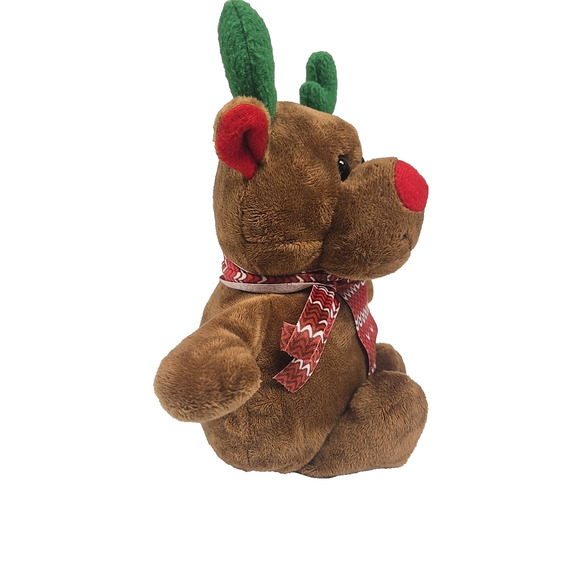 Midwood Brands Reindeer Plush Christmas Brown Stuffed Animal Toy 10 Inch - Picture 5 of 11